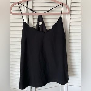 J Crew scalloped camisole cami black top size 14
